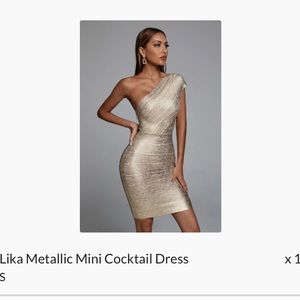 Bella Barnett Lika Metallic Mini Cocktail Dress